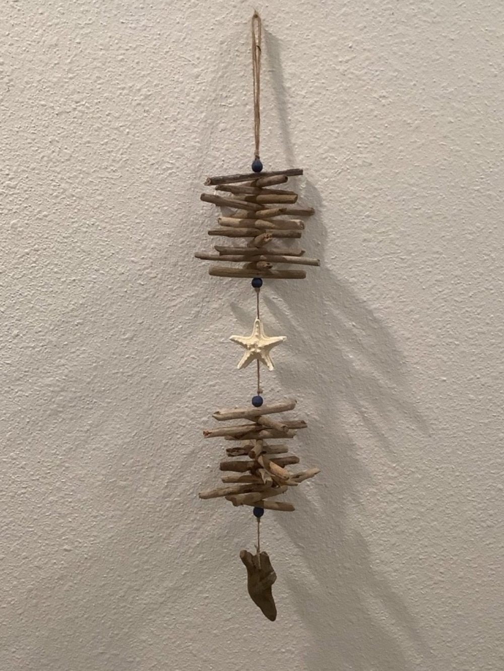 Driftwood Art, Driftwood & Starfish Mobile, Driftwood Coastal Decor